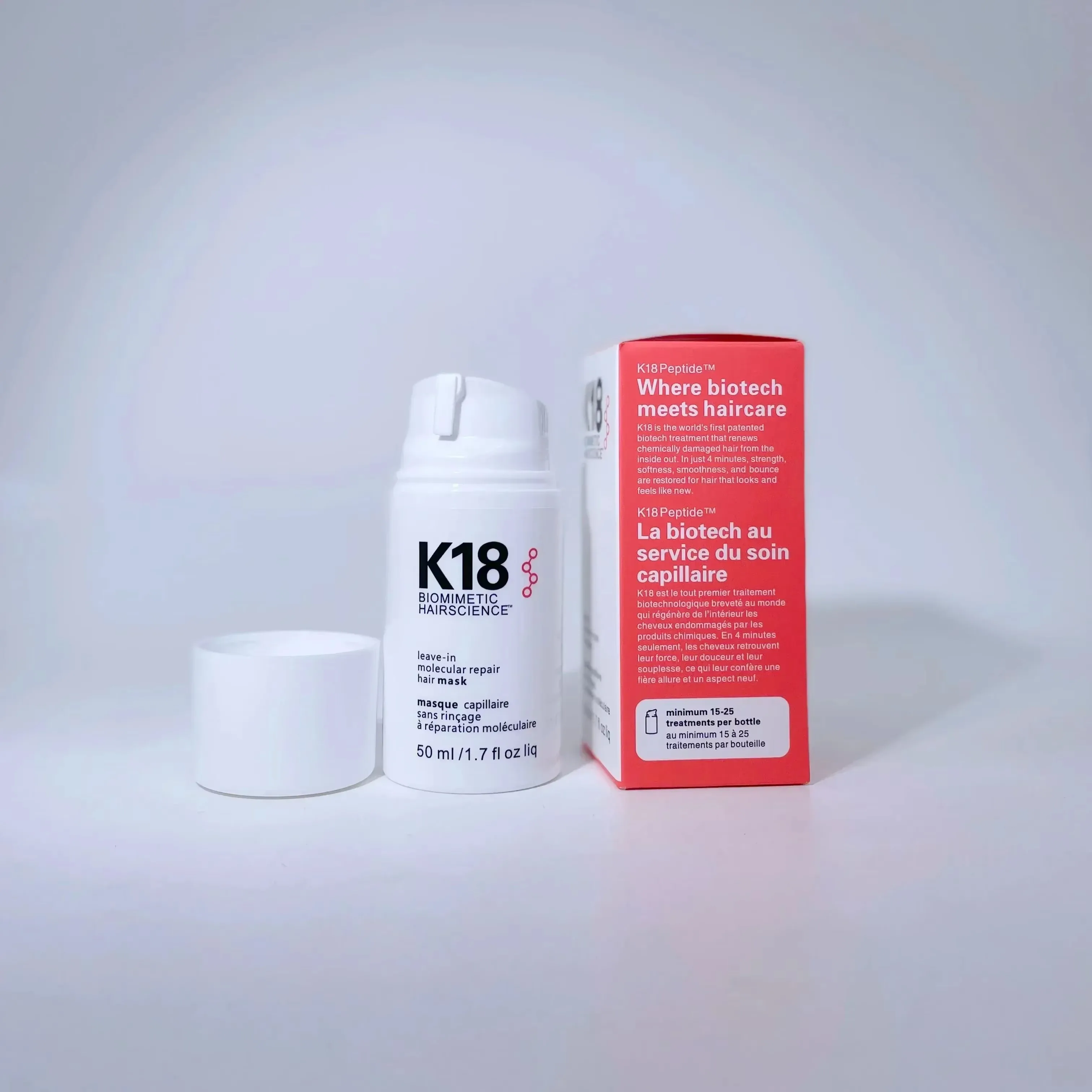 1-15PCS K18 Leave-In Molecular Repair Hair Mask Damage Restore Soft Hair Deep Repair Keratin & Scalp Treatment Care 50ML