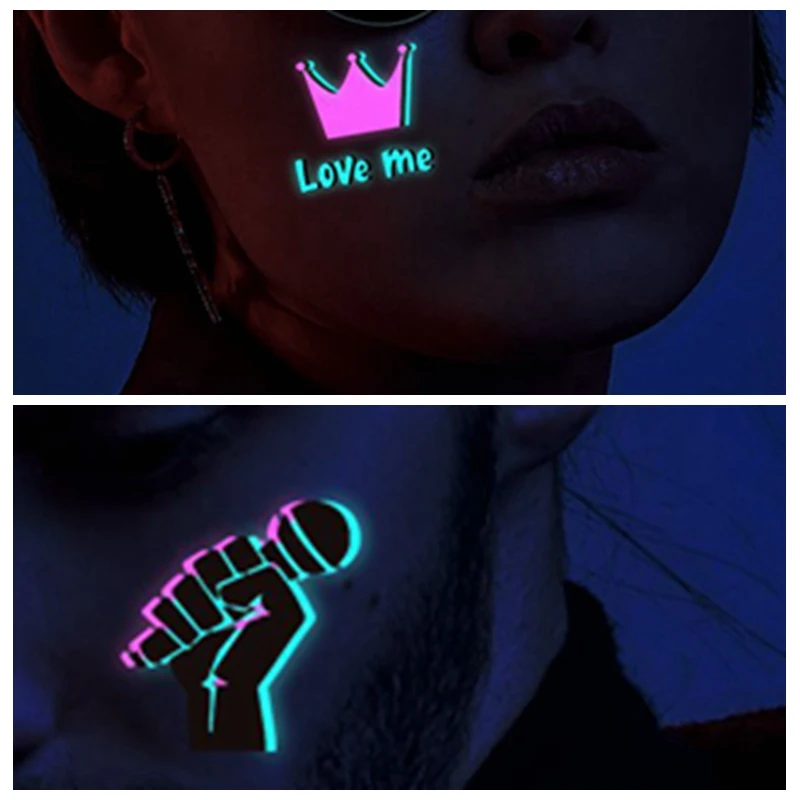 Music Note Skin Sticker Tattoo Temporary Headphone Water Transfer False Tattoo for Body Arm Neck Face Leg Waterproof