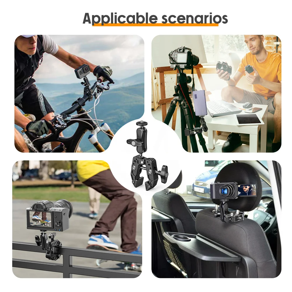 Metal Super Braçadeira com 360 Bola Cabeça Braço Mágico Braçadeira com Arri Parafuso para Dslr Câmera Monitor Led Luz Mic Hastes Novo - Image 5
