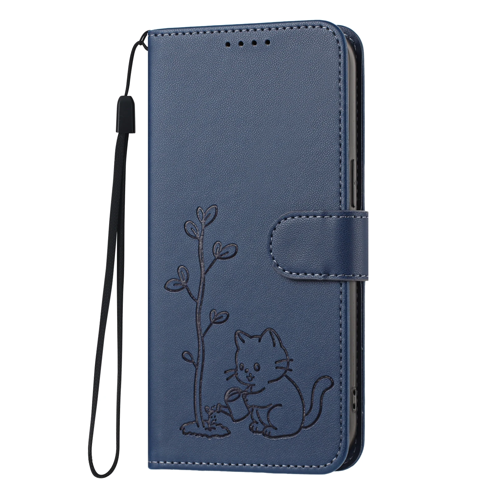 Cartoon Cat Leather Flip Phone Case