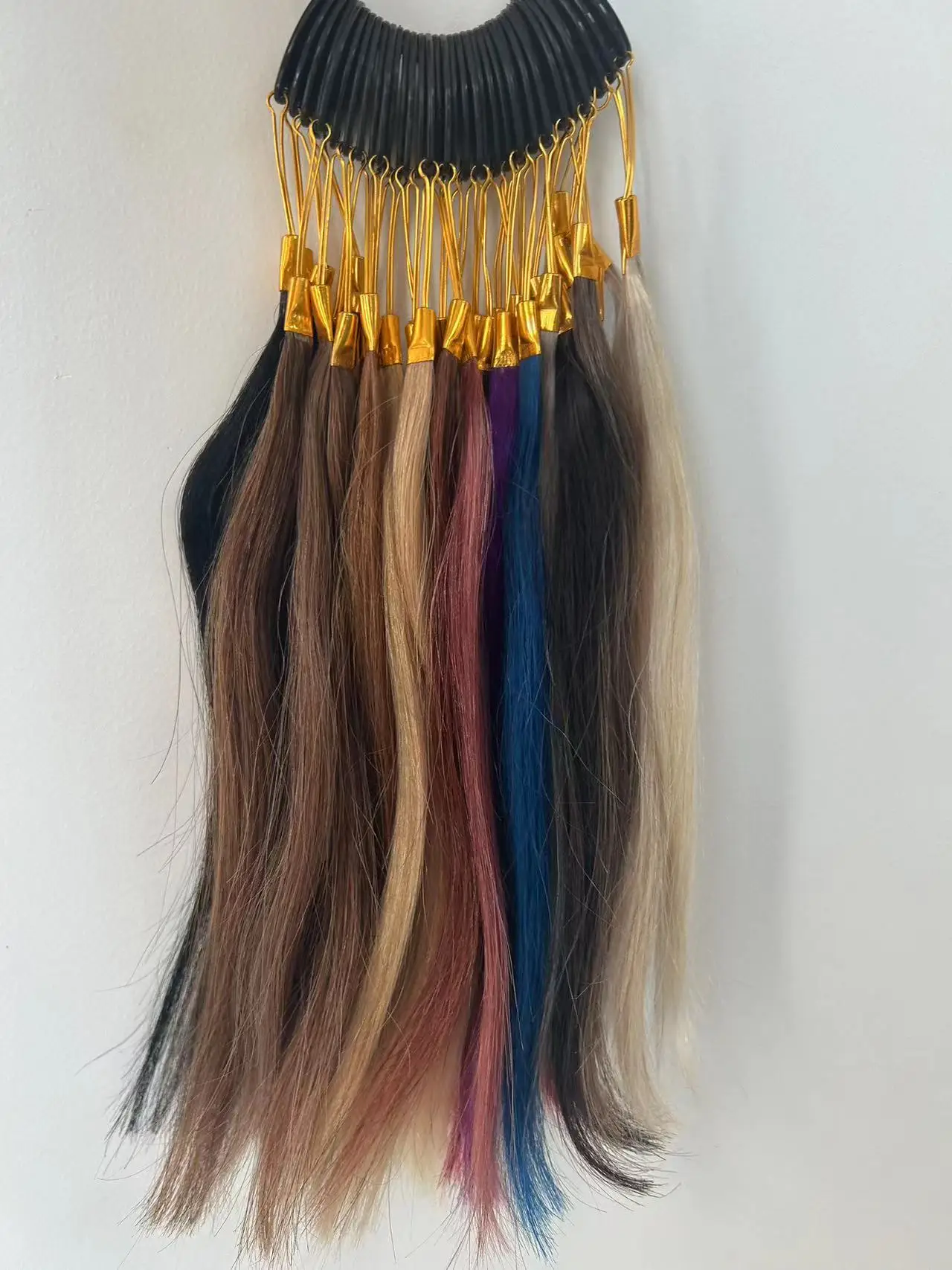 PLADIO Color Rings 28 Color Available Real Nautral Human Hair For Salon Charts With Hair Swatches Testing