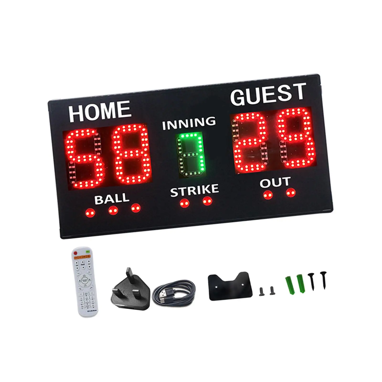 Digital Baseball Scoreboard with Remote Professional Score Inning Ball Strike Out LED Baseball Scoreboard for Competition Fence Digital Baseball Scoreboard with Remote Professional Score Inning Ball Strike Out LED Baseball Scoreboard for Competition Fence