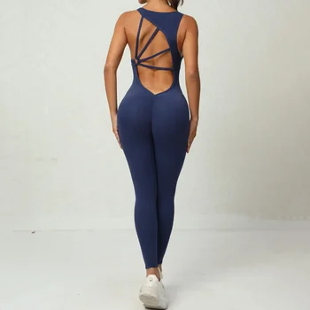 “Valentina” Flattering Sleeveless Activewear Jumpsuit