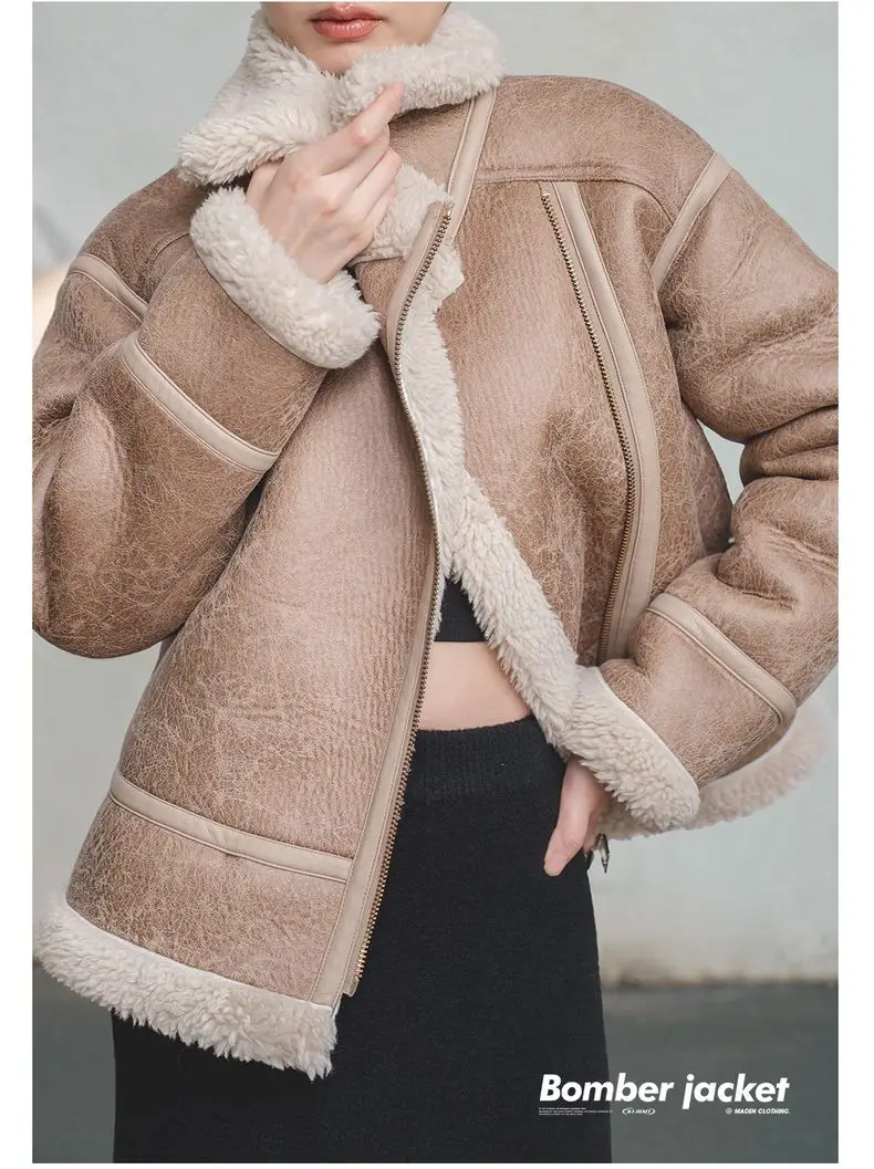 ムートン・ファーコート Plain Collarless Lamb Fur Jacket Plain Collarless Lamb Fur Jacket | ModeSens