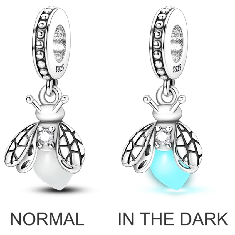Bangle Jewelry Fit Original Inlaid Zircon Beads Charms 925 Sterling Silver Pendants