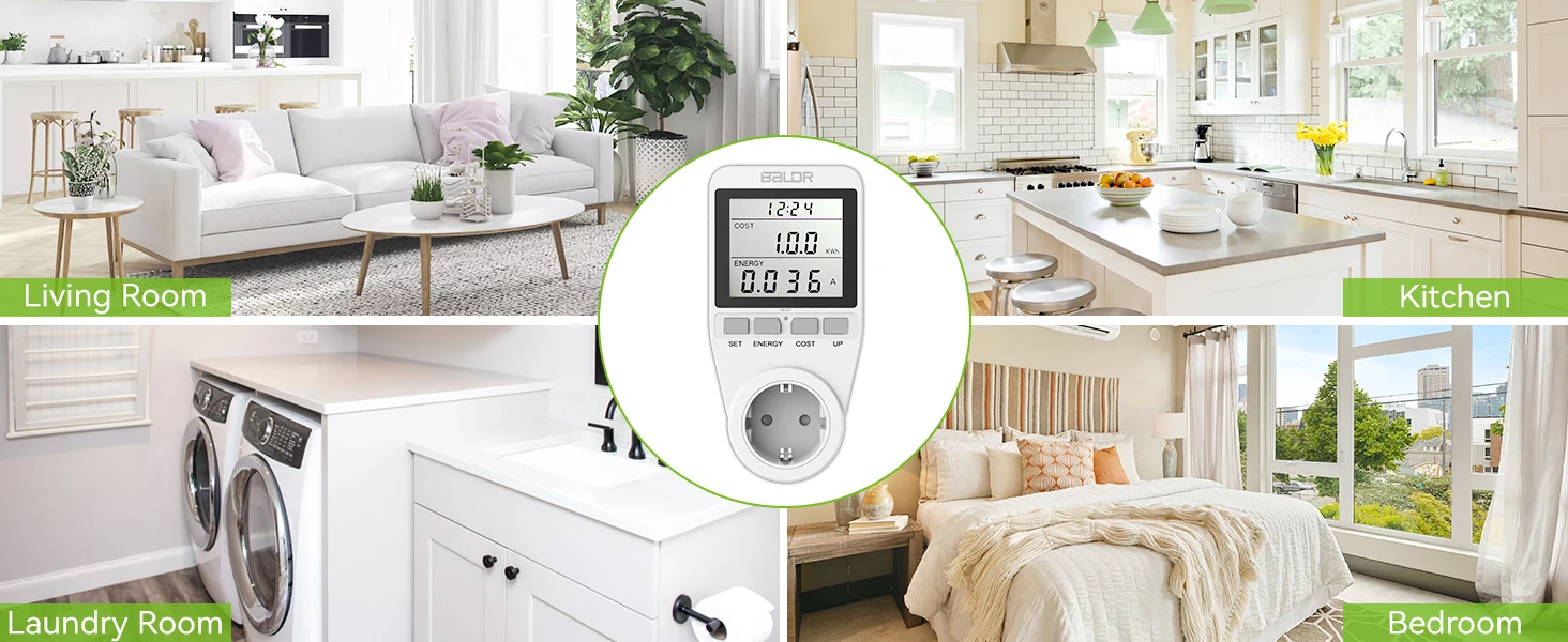 AC 110V/220V Light Wattmeter Power LCD Energy Meter Power Monitor EU Plug Socket