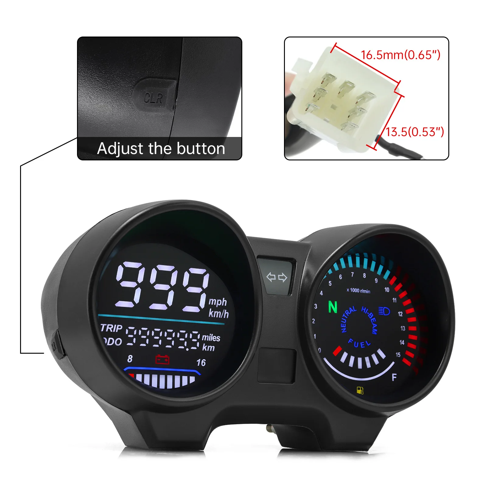 Motorcycle Speedometer LED Digital Dashboard Motorcycle Speedometer For CG125 RPM Meter Moto Dashboad Digital Panel for TITAN 150 Honda CG150 Fan150