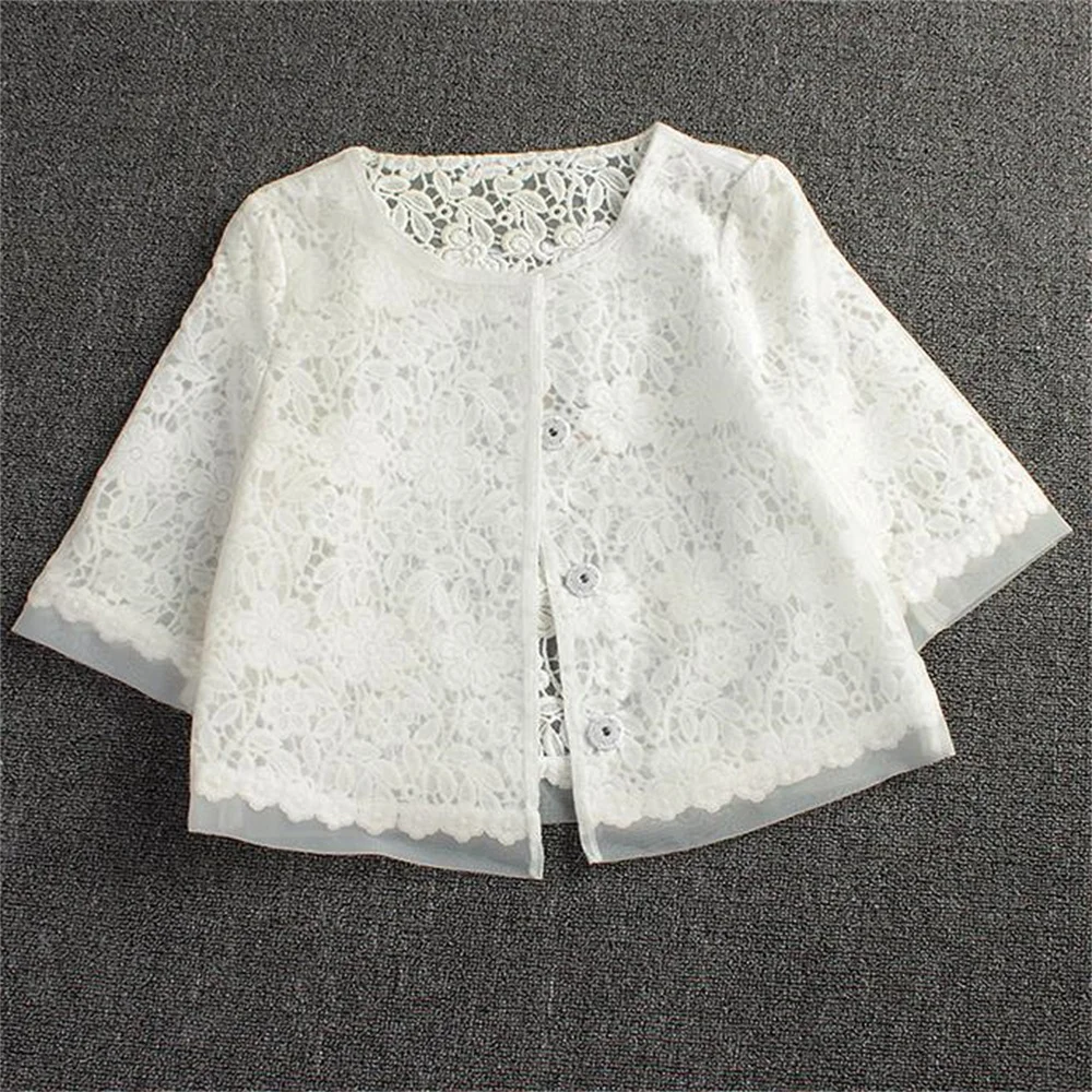 Spring Summer New Lace Shawl Jacket Large Size Women's Organza Coat