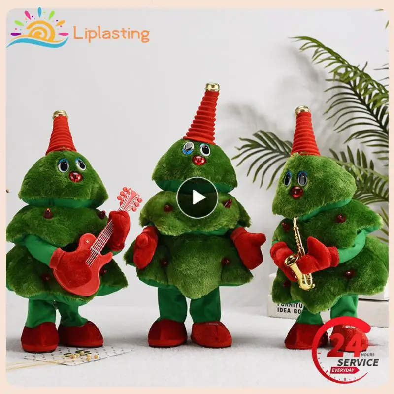 Christmas Electric Plush Toys 44x17cm Singing Creative Dancing Twisting Electric Toy Elk Xmas Theme Funny Christmas Decoration
