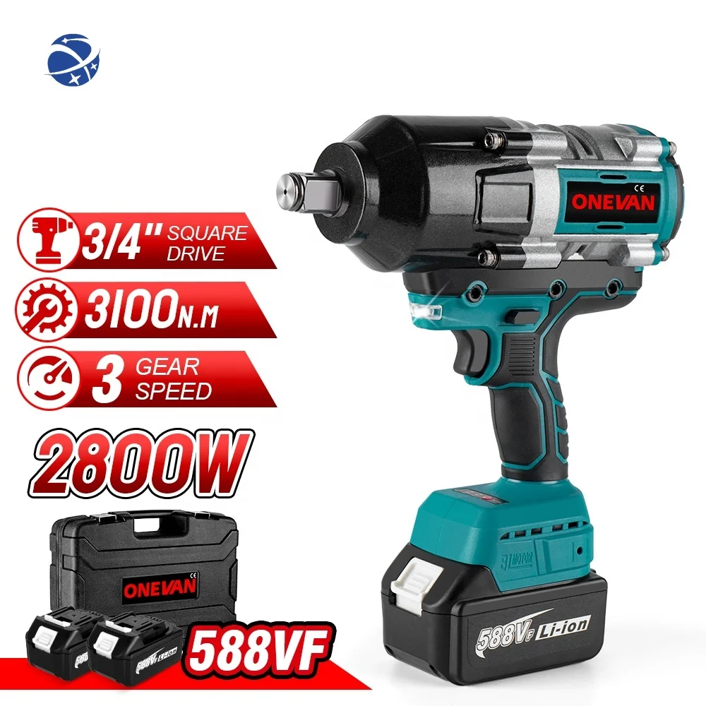 

3100NM Brushless Electric Wrench 3/4 inch Cordless Impact Wrench 588VF Battery Handheld Power Tool For Makita 18v Battery