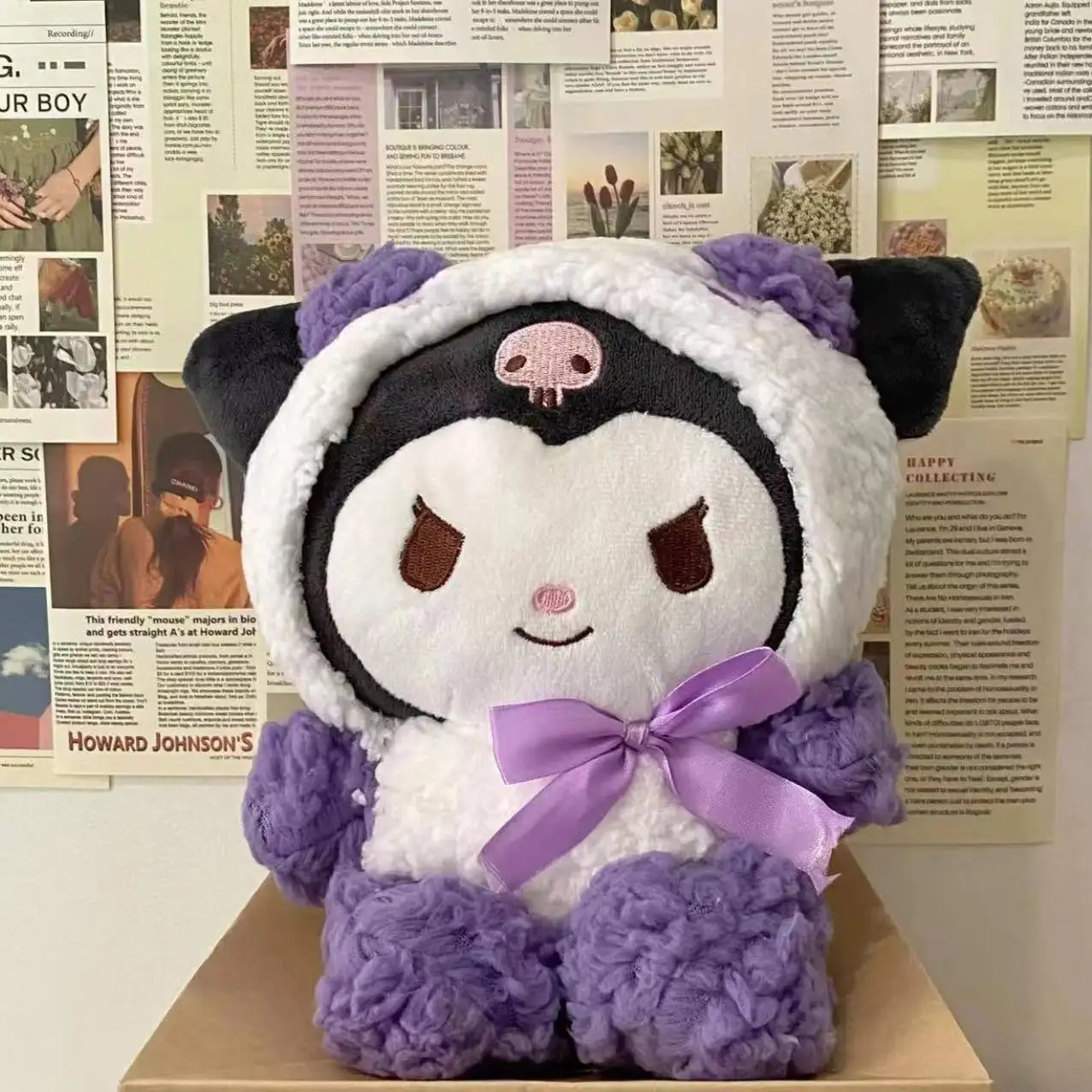 Sanrio 25Cm Kuromi Cinnamoroll Cross Dressing Plush Doll Hello Kitty Kawaii My Melody Anime Cartoon Plushie Toy Christmas Gifts 2