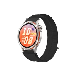 Nylon Loop Sport Wristband - 20mm/22mm Strap for HUAWEI GT 6 - 5 - 4 Pro (Black feather veil)