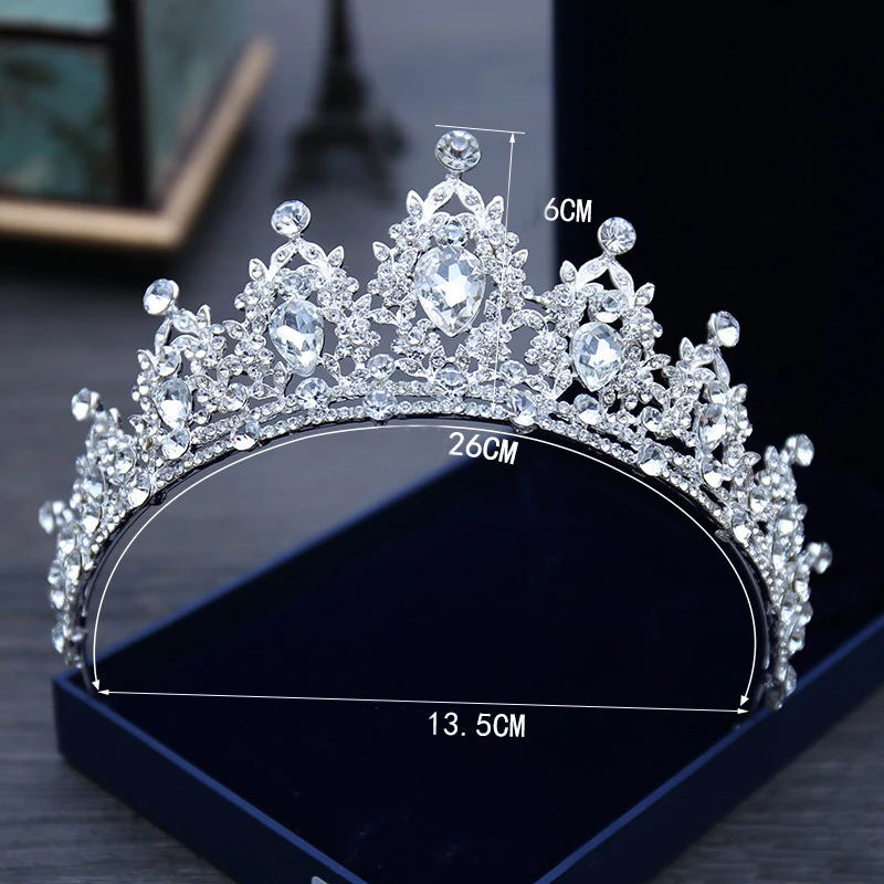 Wedding Hair Tiara Crystal Bridal Tiara Crown Silver Color  display picture 3