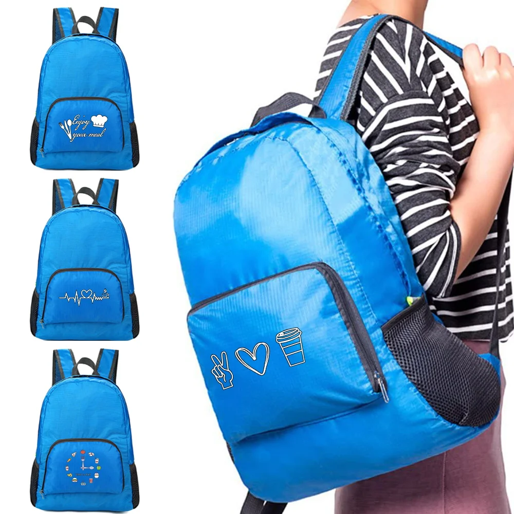

Foldable Backpacks 2022 Women Ultralight Portable Folding Daypack Food Print Backpack Travel Hiking Mountaineering Outdoor Pack