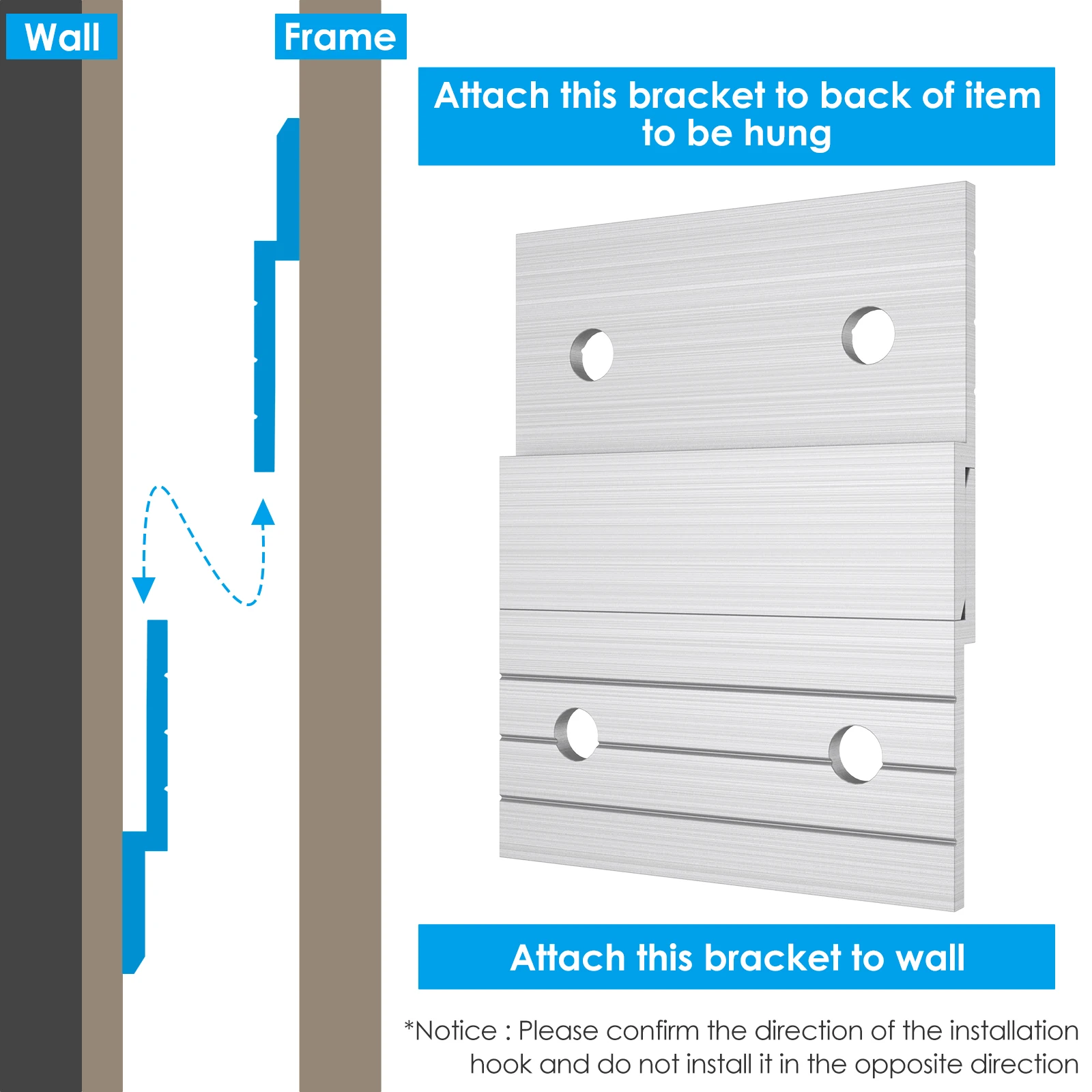 8 Paar French Cleat Picture Hanger Hochleistungs-Aluminium-Z-Klemmen ineinandergreifende Wand halterung Bild für Spiegel hängen