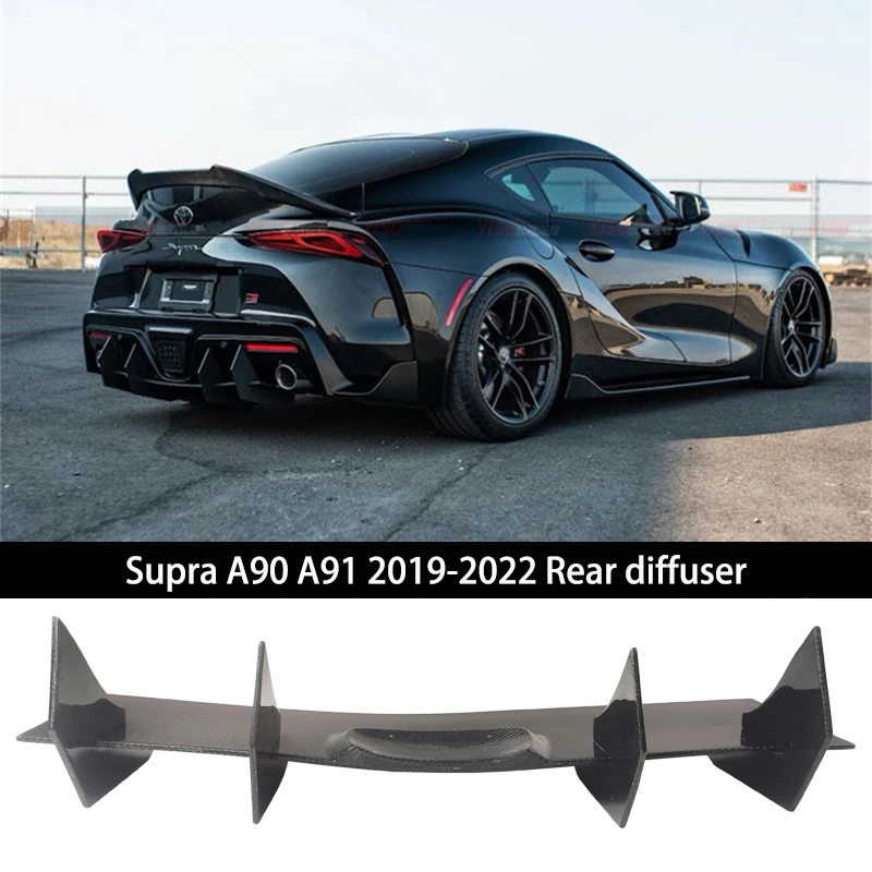 

Carbon Fiber Rear Bumper Diffuser for Toyota Supra A90 A91 2019-2022 Coupe 2-Door Lower Bumper Lip Spoiler Valance Protector