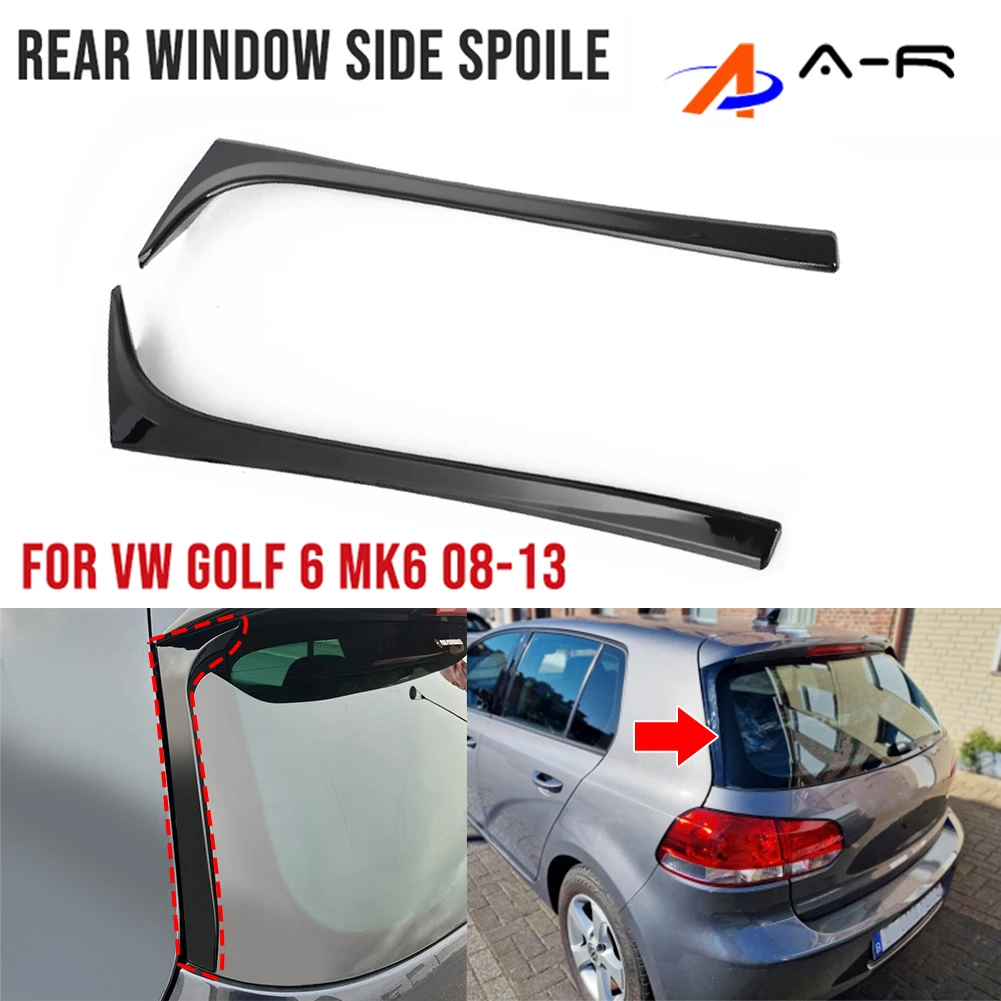 Auto Heckscheibe Seite Kofferraum Spoiler Canard glänzend schwarz abs für  VW Golf 6 mk6 2008 2009 2010 2012 2013 Canards Splitter - AliExpress