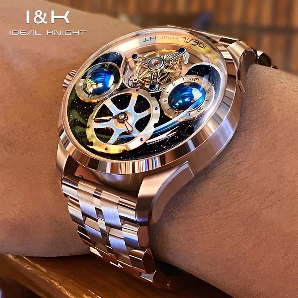IDEAL KNIGHT 6805 Real Tourbillon Watch for Men Skeleton Flywheel High-end Luxury Limited Edition Automatic Mechanical Man Watch