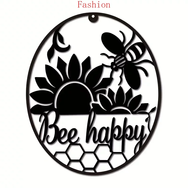 

Металлическая пчела счастливый дом искусство ячеистая декоративная настенная подвеска силуэт Скульптура Декор Железный Знак подходит для семейного декора w