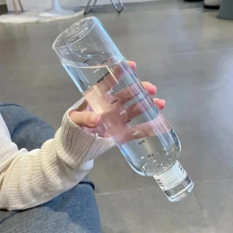 500ml Leakproof Time-Marked Plastic Water Bottle