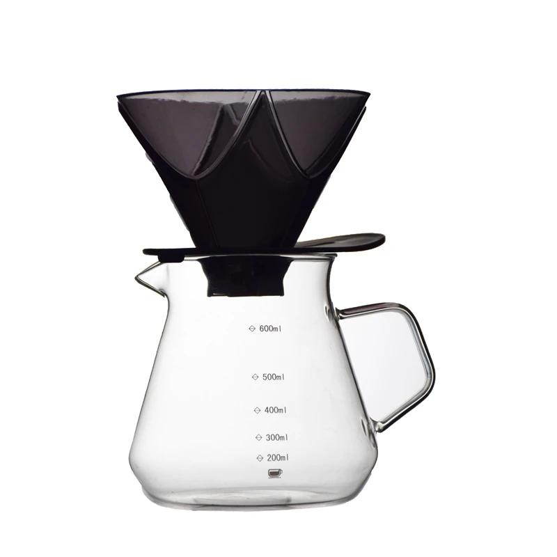 Coffee Dripper Set Pour Over Coffee Dripper Set 600ml Glass Server V02 Funnel Drip Maker with Filter Paper