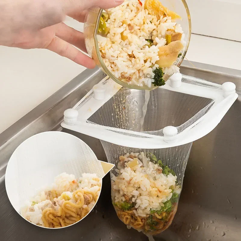 30PCS Suction Cup Sink Filter Screen Sink Organizer Kitchen Storage Bag Drain Rack Disposable Trash Bin