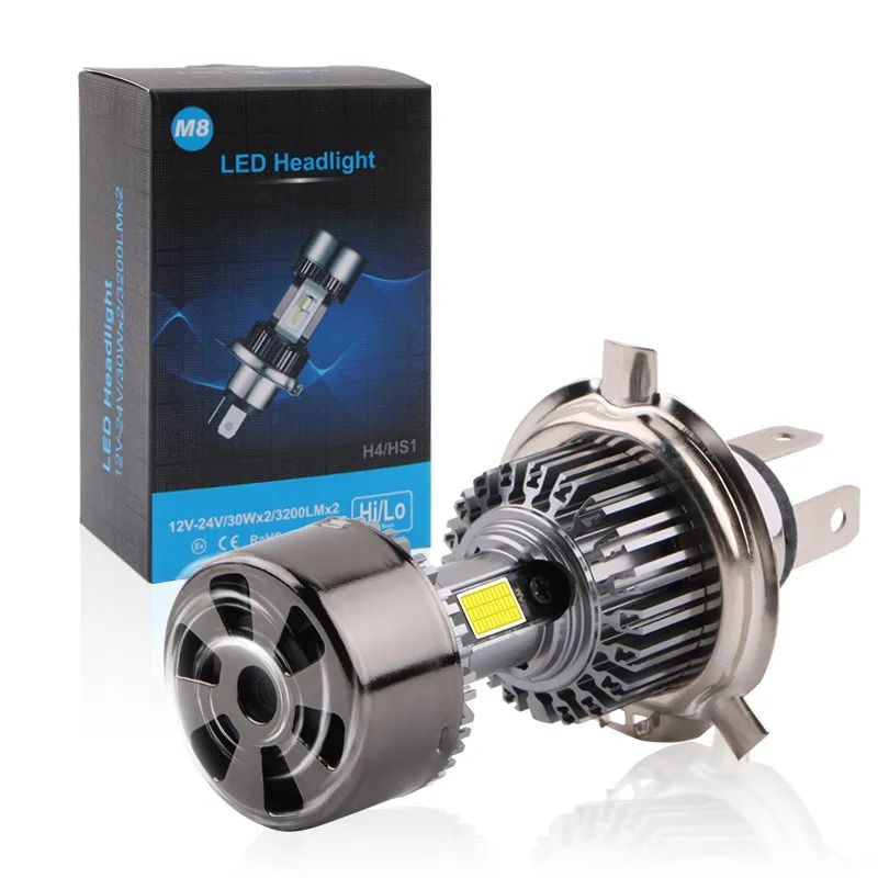 

High Quality H4 LED Headlight Bulbs for Car Motorcycle Electric Vehicles, Hi Lo Beam COB 6000K Bi LED Car Light Retrofit 12V 55W
