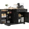 Modern Sideboard Buffet Cabinet with Storage, 41" Kitchen Pantry Cabinet with Door Shelves, Drawer, Adjustable Shelf, Cof 2