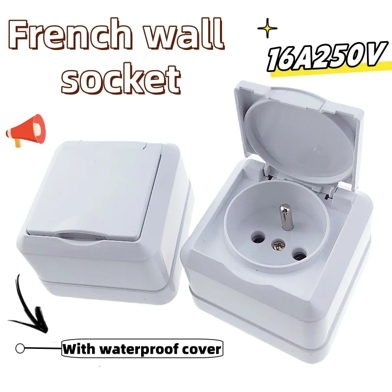 Yw-1816-F Presa A Muro Impermeabile Di Tipo Francese/Presa Impermeabile Euro Con Messa A Terra Ip20