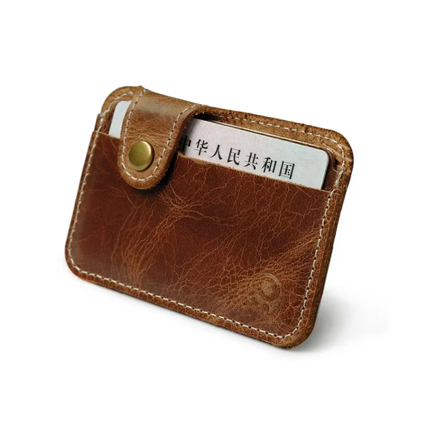 Vintage Rindsleder Männer Kreditkarten inhaber einfache Bus Kreditkarten inhaber Fall zum Schutz Kreditkarten schlanke Karten etui Porte Carte