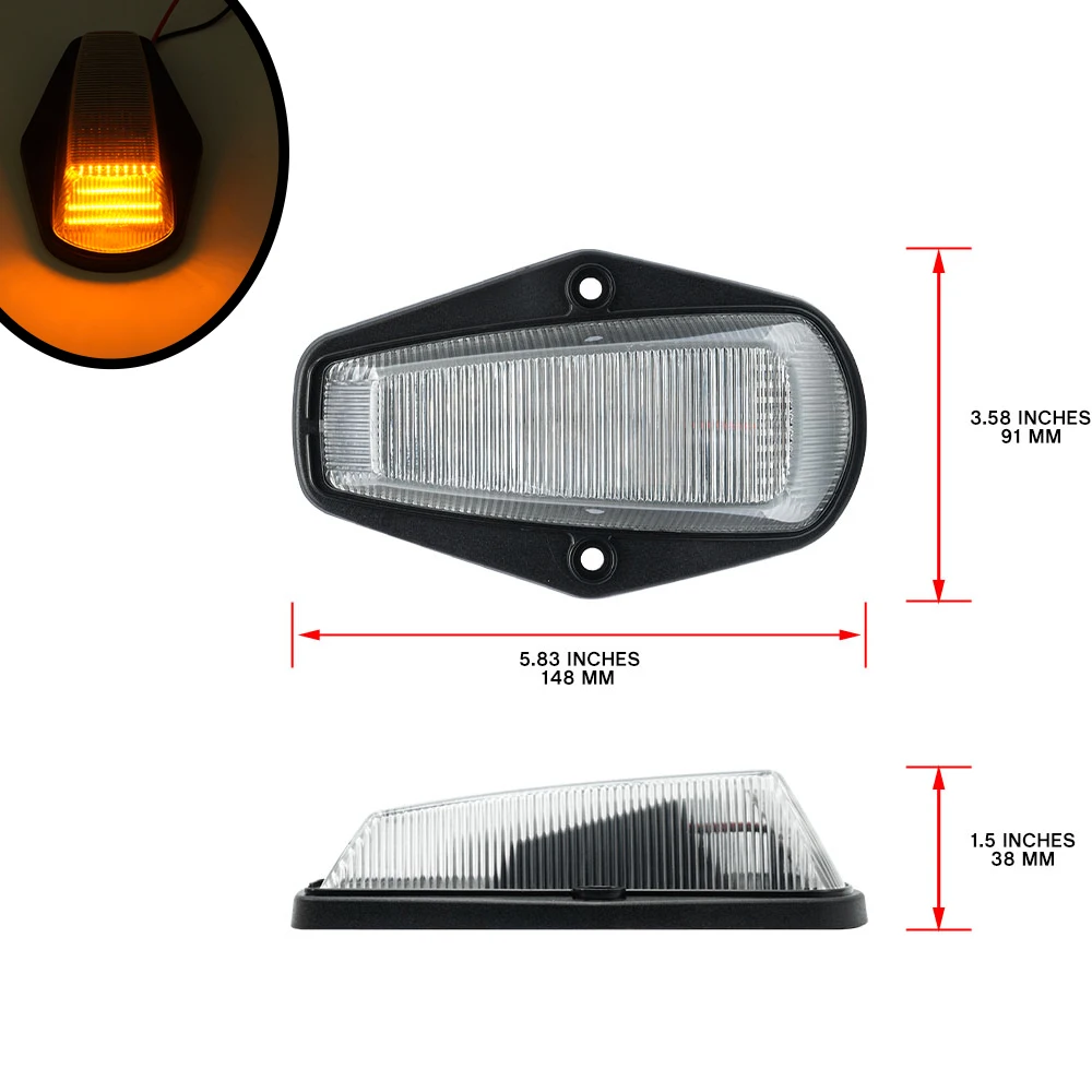 Smoked Lens Cab Roof Marker Top Clearance LED Lights OE Fit, Compatibl