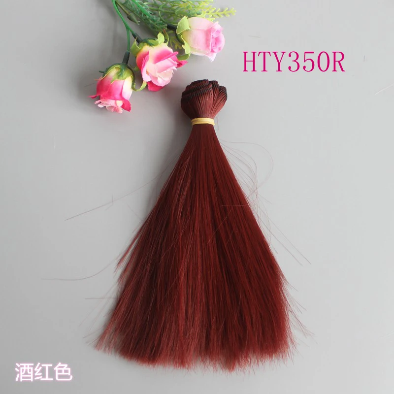Doll Wigs 15cm 25cm Straight Natural Color Handmade DIY Heat Resistant Doll Accessories
