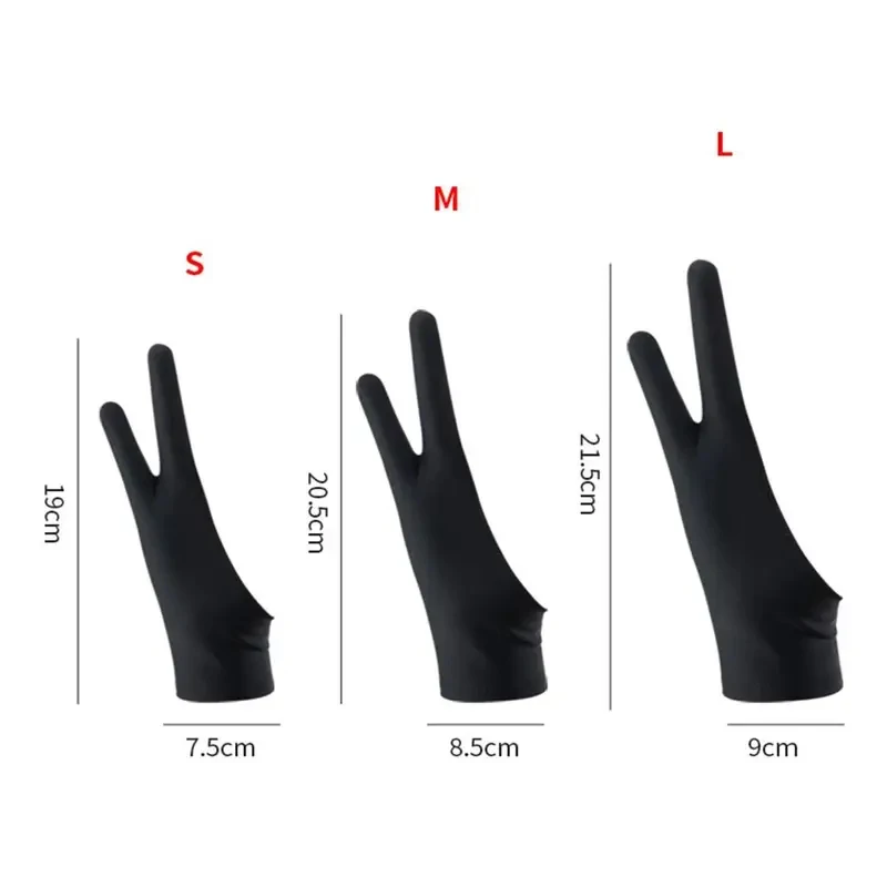 1/2pcs 스타일러스 블랙 블루 그레이 핑크 방오 방지 스크래치 방지 두 손가락 장갑 태블릿 드로잉 장갑 페인팅 장갑 스크린 장갑
