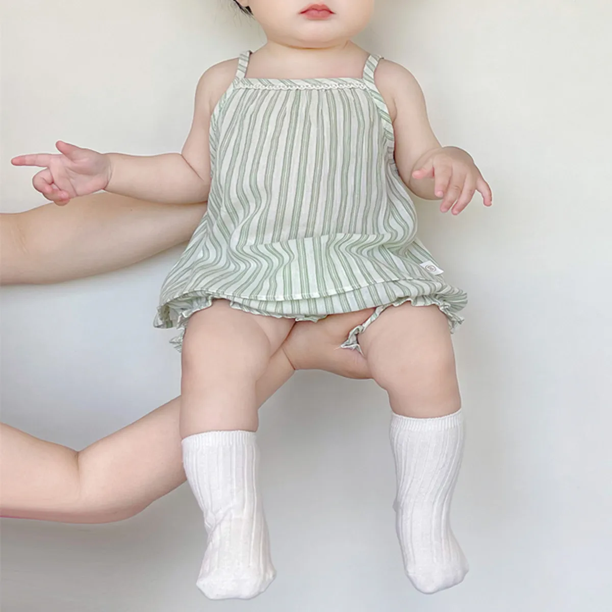 

Baby Summer Striped Suspender Shorts Set New Born Baby Girls Clothes Set Girls Clothes Striped Camisole And Bloomers 2 Pcs