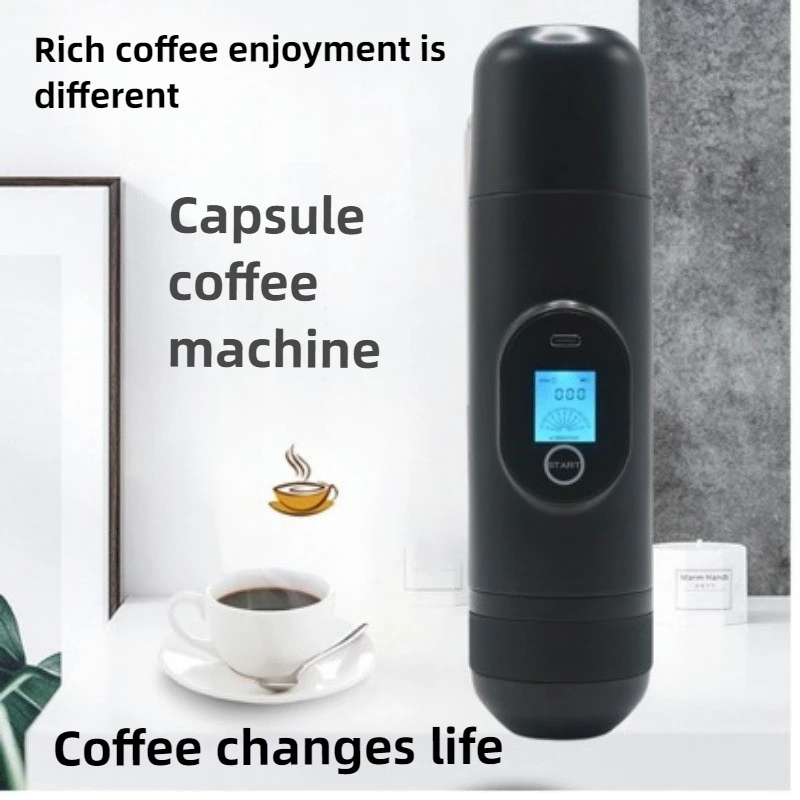 Household Convenient Capsule Coffee Machine Fully Automatic Electric Coffee Machine Wireless Extraction Rechargeable LCD Display