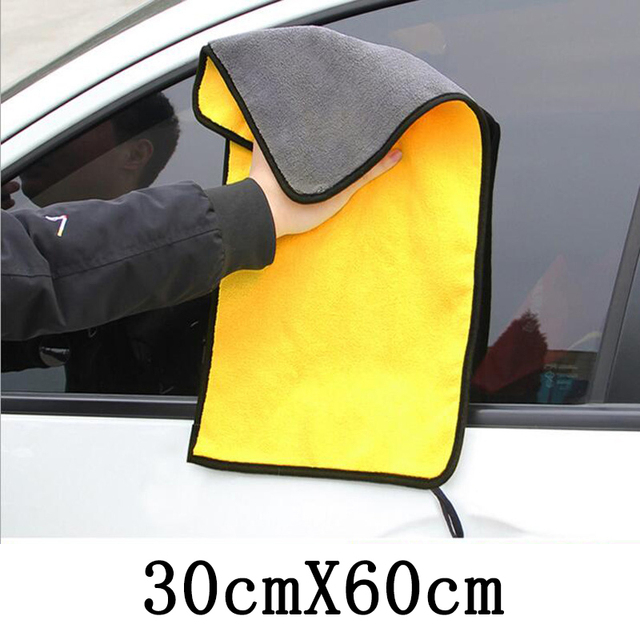 Microfiber Cleaning Towel 30/40/60cm Auto Body Window Glass Home Universal Washing Drying Cloth Car Wash Supplies
