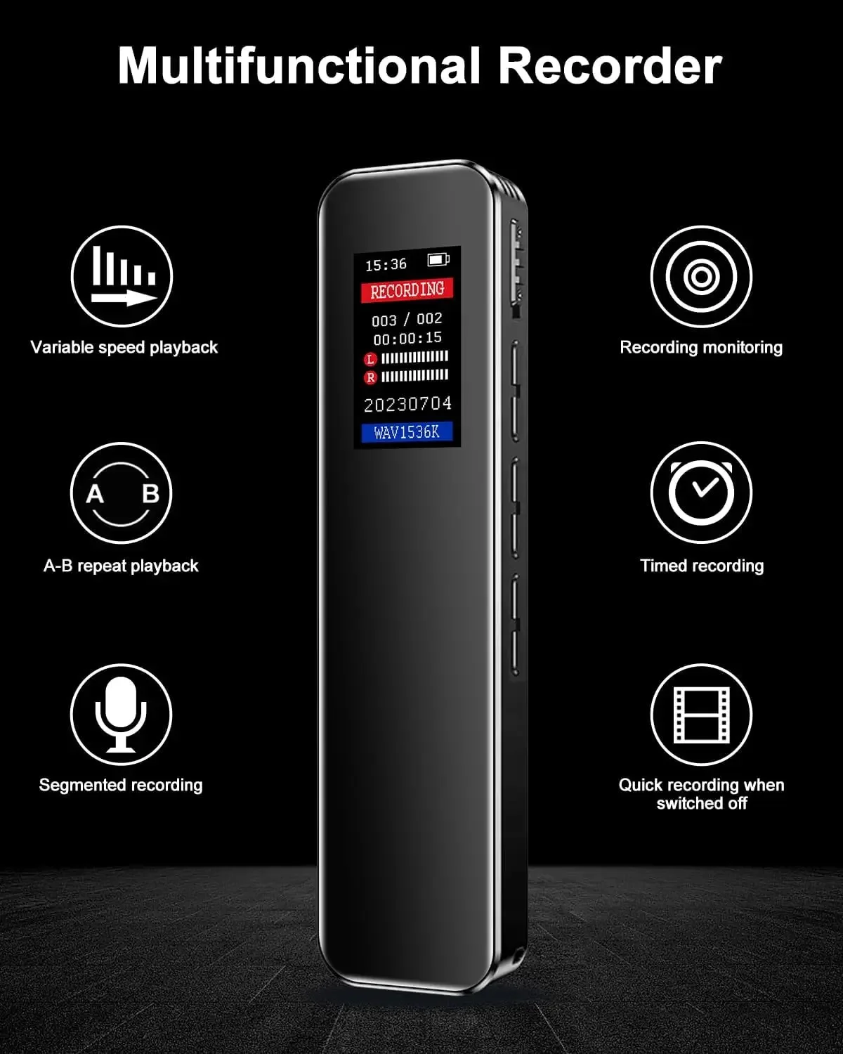 Digital Voice Activated Recorder for Lectures And Meetings with Capacity Sound Audio Recorder
