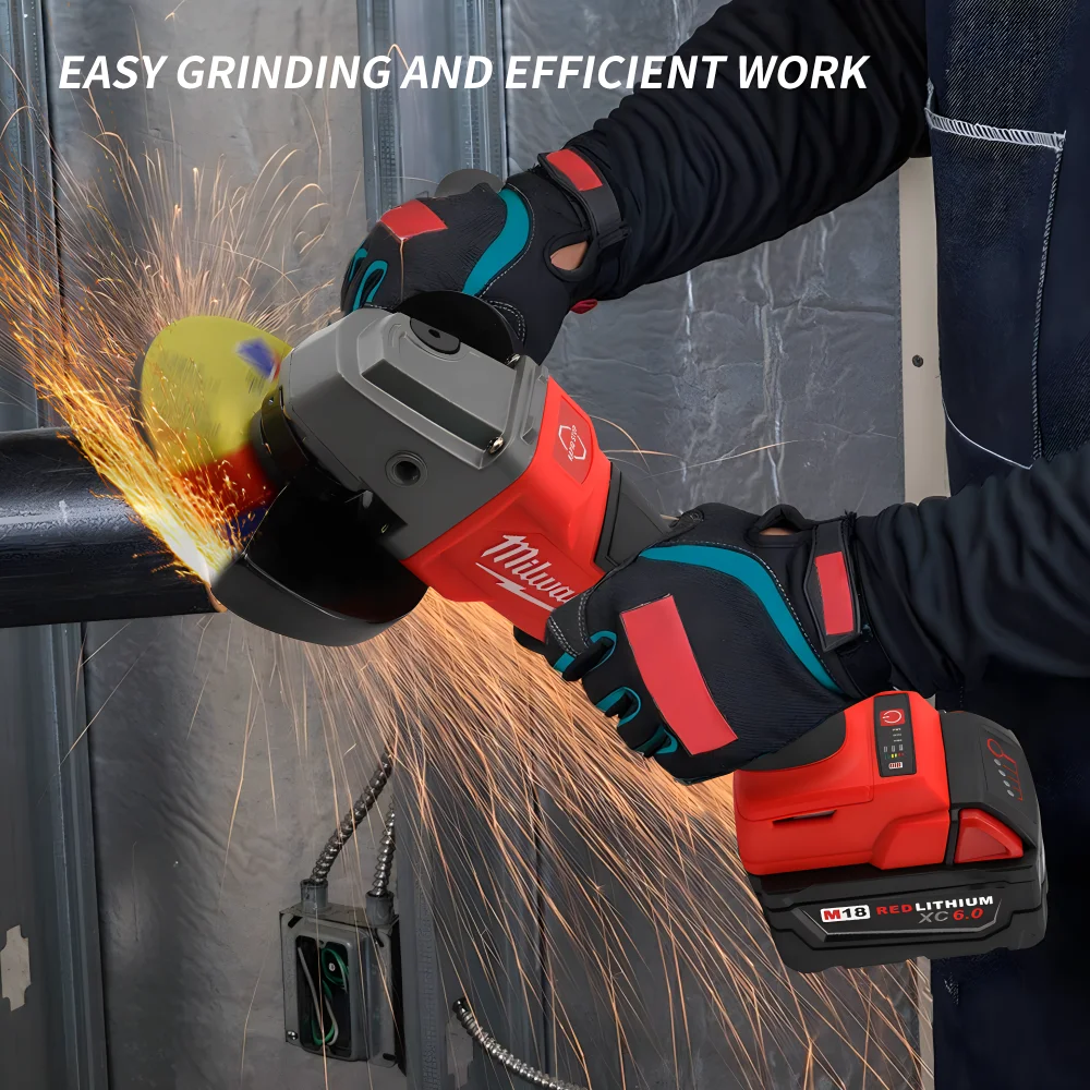 Milwaukee M18 Battery 125mm M14 Brushless Angle Grinder Polishing Cutting Machine Cordless Electric Angle Grinder Power Tool 2
