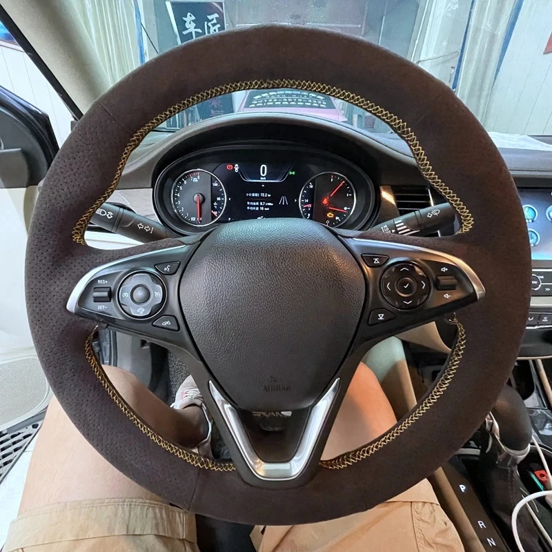 

Настроить Удобные замшевые кожаные автомобильные аксессуары Крышка рулевого колеса для Buick Envision 2014 2015 2016 2017 Салон автомобиля