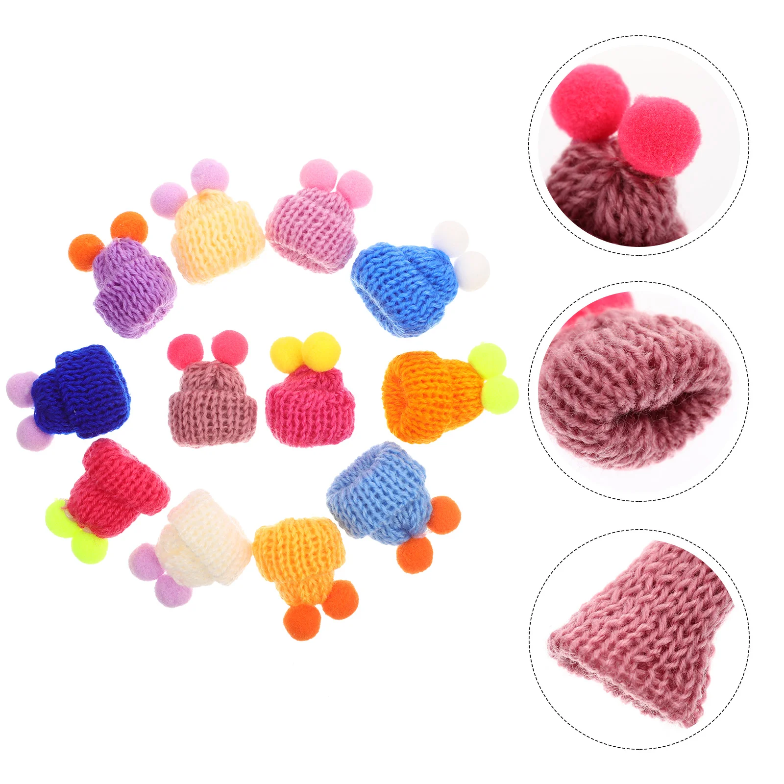 

50 Pcs Bottle Mini Beanie Santa Claus Decoration Miniature Hat Yarn DIY Jewelry