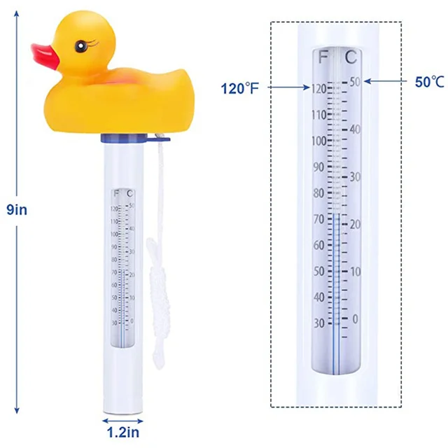 Medence Hőmérő Úszó Bója Nagy Ez -Vel Olvasható Rajzfilm Stílusú Vízhőmérsékletű Kémcső Fahrenheit - Image 5