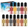 12 Colors Metal Alcohol Ink Set Concentrated Extreme Shimmer Alcohol-Based Inks for Epoxy Resin Acrylic Pouring Paint Dropshi 1