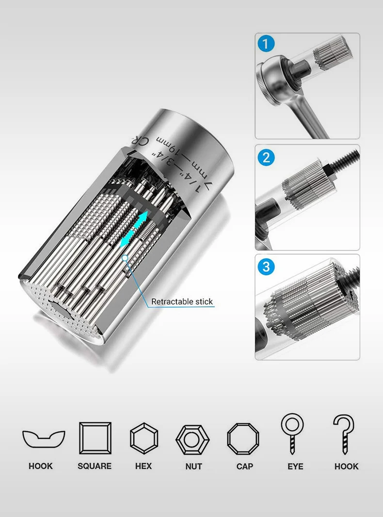Multifunctional Magic Socket Wrench Extension Rod Electric Hand Drill Screw Tool Set Image 4