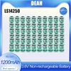 100pcs 3.6V 1200mAh 14250 LS14250 1/2AA TL-5902  Li-SOCl2 Non-rechargeable Battery For PLC Equipment System CNC Machine 1