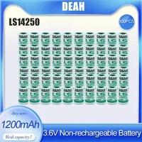 100pcs 3.6V 1200mAh 14250 LS14250 1/2AA TL-5902  Li-SOCl2 Non-rechargeable Battery For PLC Equipment System CNC Machine 1