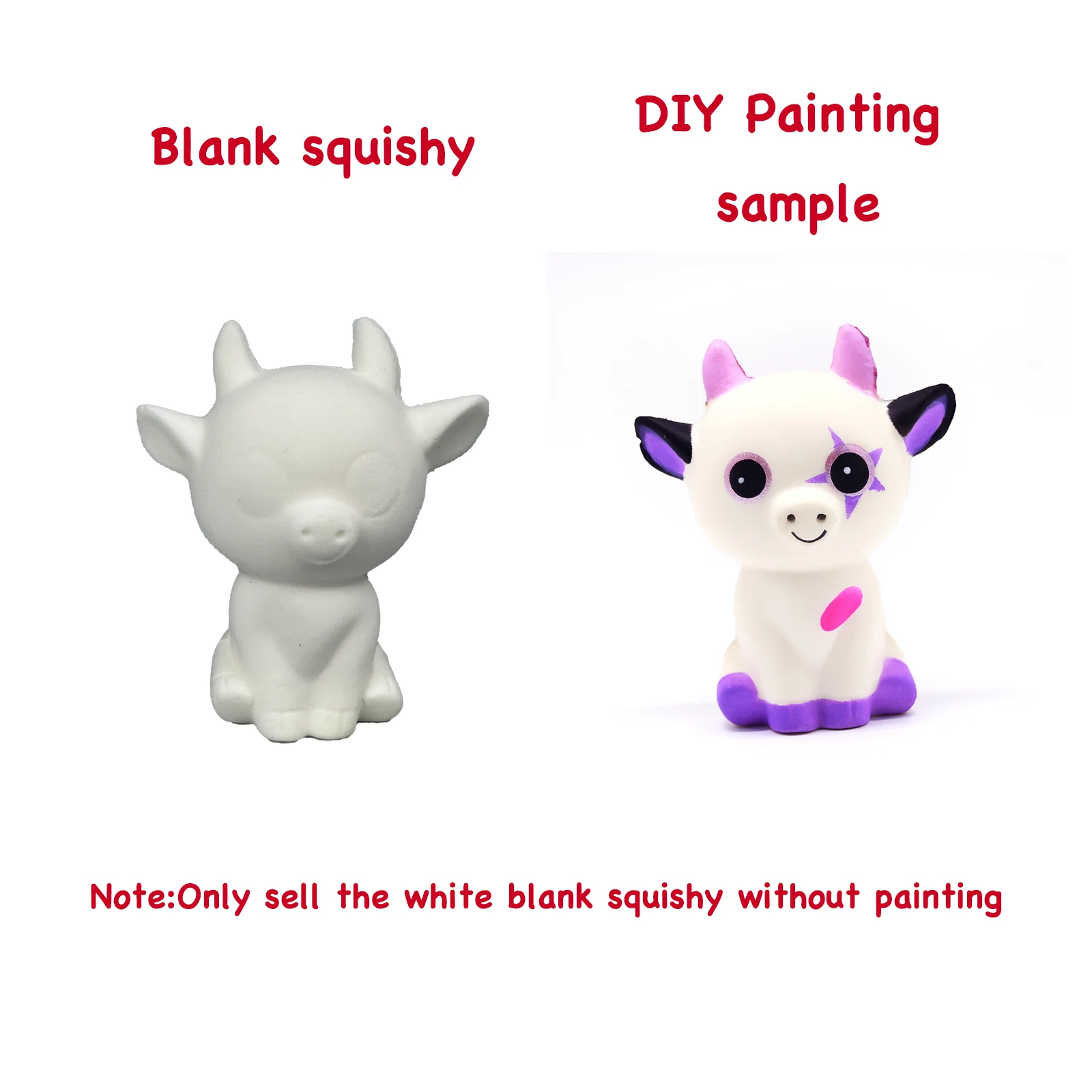 DIY Blank White Squishy Toys for Painting,Slow Rise Antistress Anxiety Anti Stress Relief Toys For Kids Children ADHD Autism