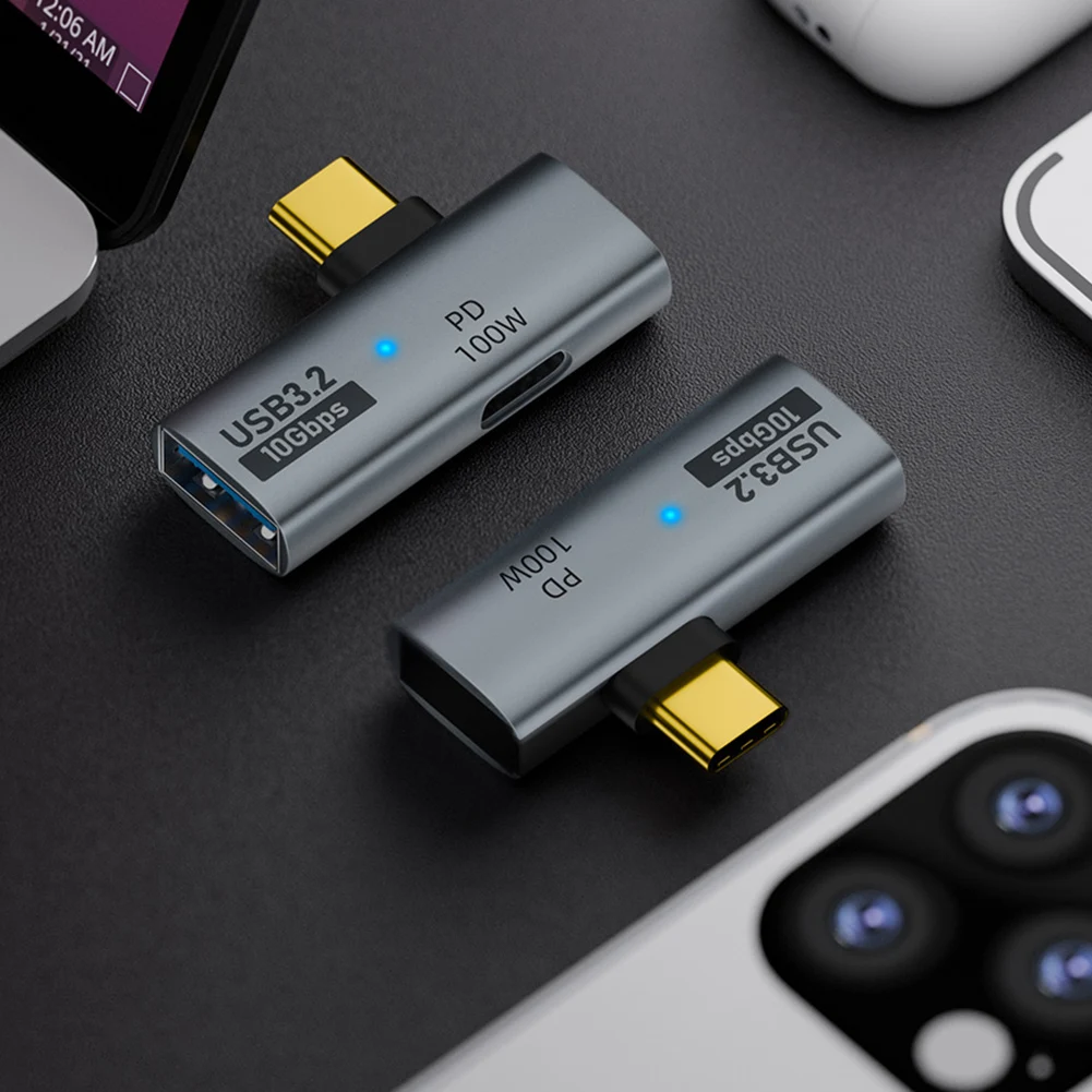 2-in-1 타입 C 3.2 OTG 스플리터 10Gbps USB C-USB 3.2 어댑터 (타입 C 100W PD 고속 충전 기능 포함) 아이폰 15 태블릿용