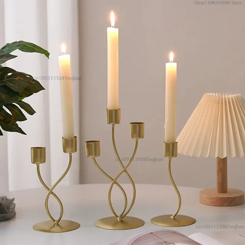 Candlestick Crafts Desk Candle Ornament Candle Holder For Dining Room Thanksgiving Wedding Festivals Romantic Decorations Candle Holders