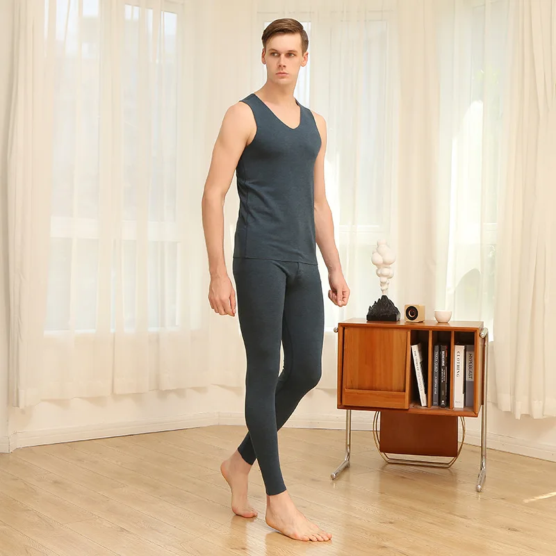 

Warm vest men's plus velvet autumn and winter underwear cotton thickening base electric thermal underwear
