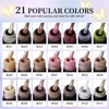 LIMEGIRL Gel Nail Polish Set 21 Color Semi-Permanent Glitter Nail Polish UV Gel Varnish Soak In Nail Polish Base Coat Nail Set 2